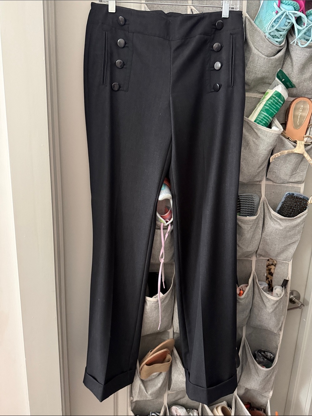 Sharagano Black Sailor-Button Dress Pants